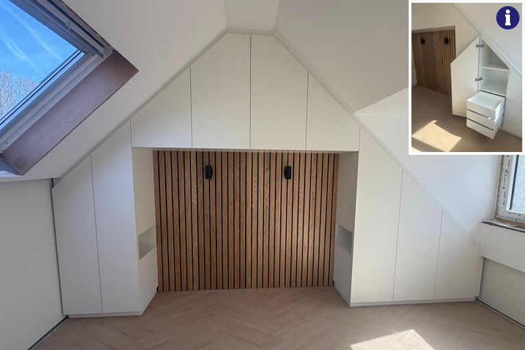schuine wandkast